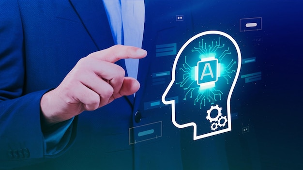 AI chatbot Programmeur utilisant l'intelligence artificielle pour le développement de logiciels à l'intérieur du bureau virtuel