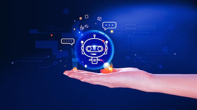 AI chatbot Programmeur utilisant l'intelligence artificielle pour le développement de logiciels à l'intérieur du bureau virtuel
