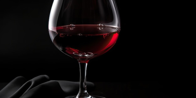 AI Generated AI generative Close macro photo mock up of glass wine red