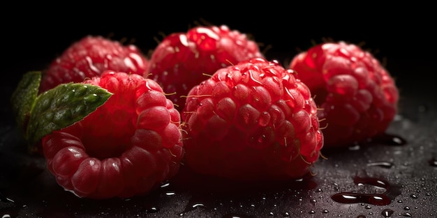 AI Generated AI Generative Fruit berry sain mock up close up photographie raspberrt Graphic Art