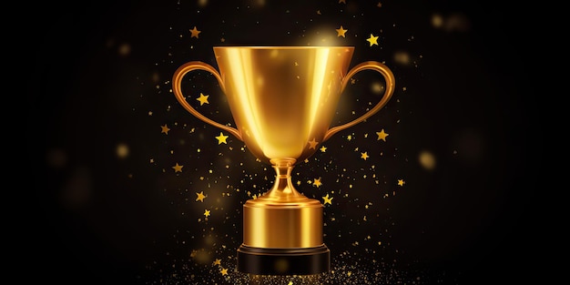 AI Generated AI Generative Golden récompense trophée champion du concours première place maquette