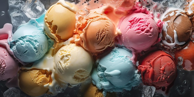 AI Generated AI Generative Macro shot photographie ice cream background pattern desert scoop