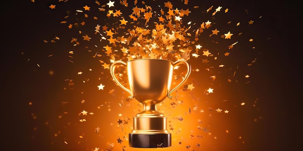 AI Generated AI Generative Winner champion succès trophée d'or Chef d'entreprise championnat de sport