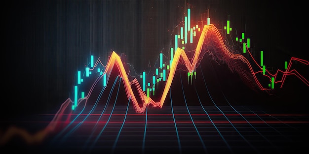 AI génératif AI généré données de graphique d'affaires forex stock finance grapgh statistiques de revenus de marketing illustration graphique
