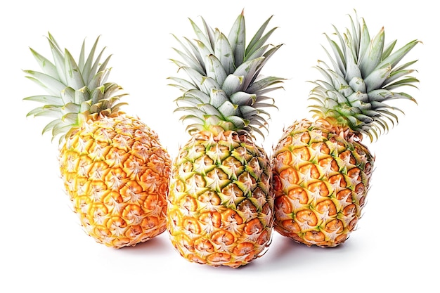 Ai génératif Fruits d'ananas mûrs frais sur blanc