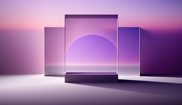 AI générative Beau paysage de scène dégradé avec une couleur lavande numérique violet clair