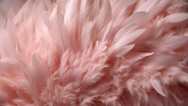 AI générative Belles plumes de gros plan rose clair fond photoréaliste plumes roses