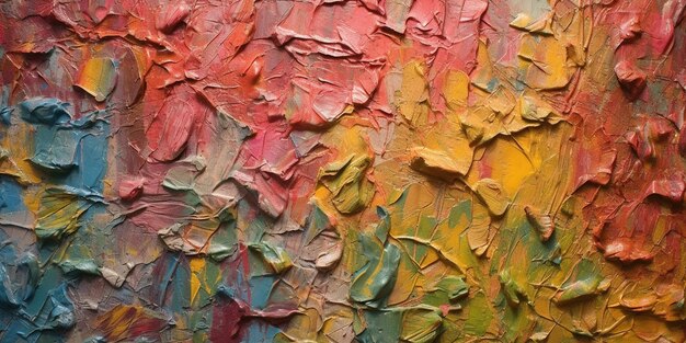 AI générative Closeup d'impasto abstrait couleurs d'automne rudes texture de peinture artistique