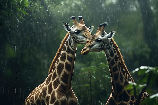 Photo l'ai générative la girafe est un mammifère ongulé africain eventoed le plus grand de tous