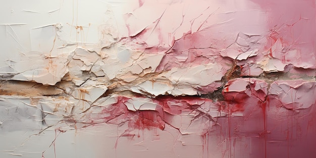 AI générative Gros plan d'empâtement abstrait texture de peinture d'art rose rugueux