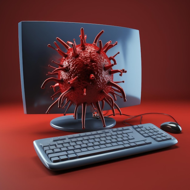 AI générative d'images de virus de logiciels malveillants informatiques