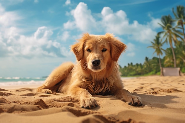 Ai générative Siesta d'un chien errant