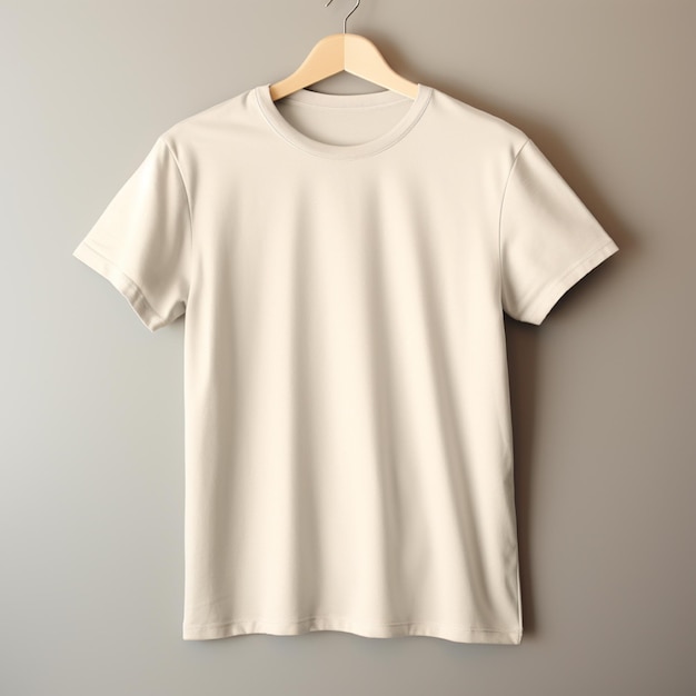 AI générative d'un t-shirt blanc de couleur crème de haute qualité, parfait pour créer un aperçu de la maquette