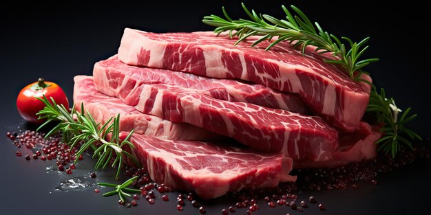 AI Généré AI Génératif Asiatique chinois japonais coréen steak de boeuf en tranches bbq wagyu