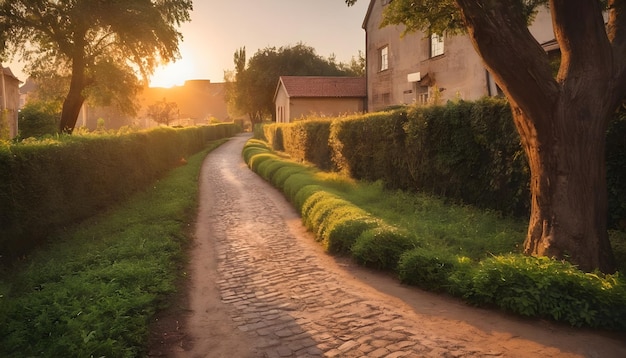 AI généré AI génératif beau sentier mystérieux en ville