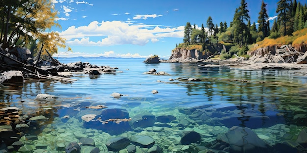 AI Généré AI Génératif Belle nature en plein air eau rivière lac paysage sous-marin