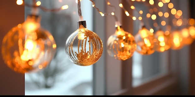 AI généré AI Génératif Joyeux Noël Nouvel An Noël vacances célébration boules lumineuses