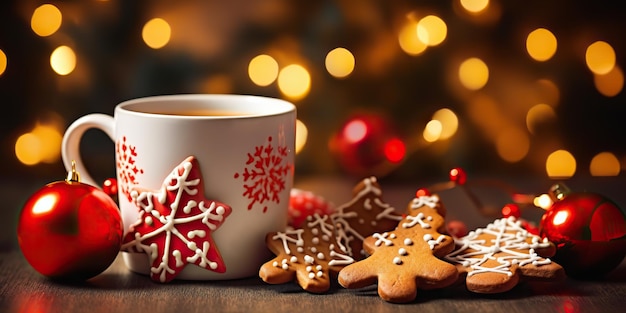 AI généré AI génératif Joyeux Noël Xmas Nouvel An gingerbread biscuits sucrés