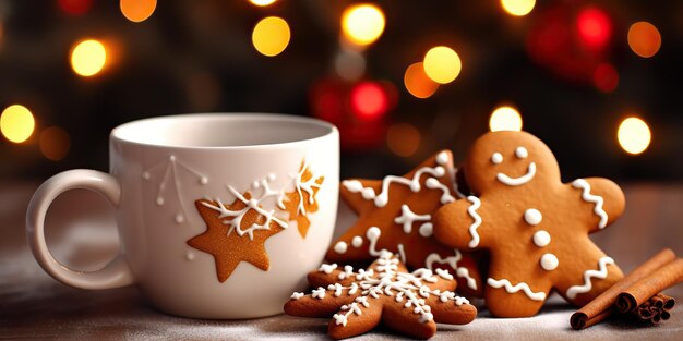 AI généré AI génératif Joyeux Noël Xmas Nouvel An gingerbread biscuits sucrés