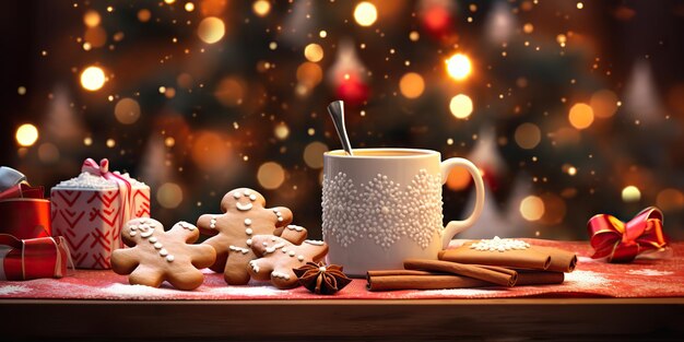 AI généré AI génératif Joyeux Noël Xmas Nouvel An gingerbread biscuits sucrés