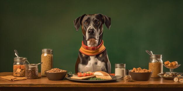 Photo ai généré ai génératif nourriture pour chien acte promotion de repas magasin marché marketing zoo pour animaux de compagnie art graphique