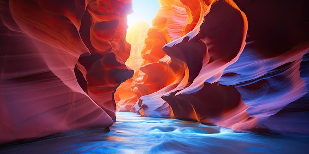 AI Généré AI Generative american usa belle montagne de roche de canyon jaune orange