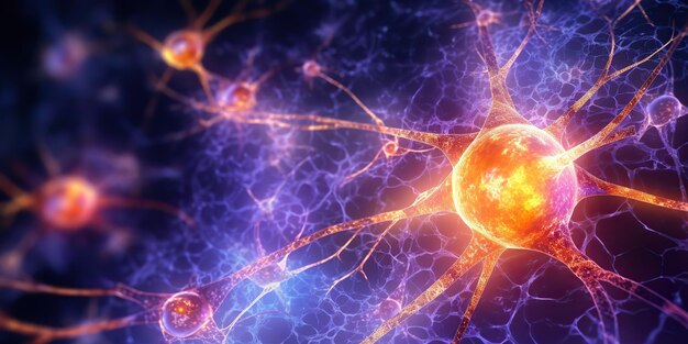AI Généré AI Generative Cerveau Humain esprit neurone réseau Réseau rappelez-vous réseau de connaissances