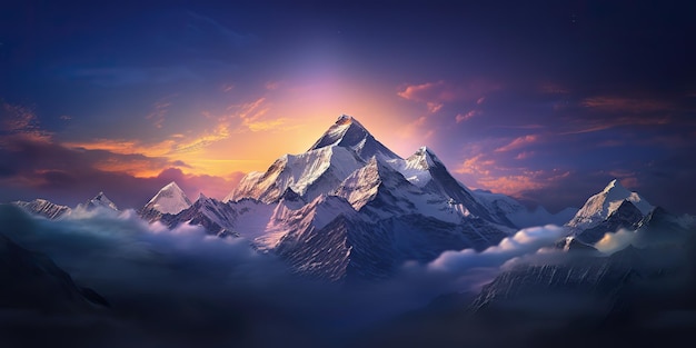 AI Généré AI Generative Everest montagne grand paysage aventure népal extérieur motivation Art graphique