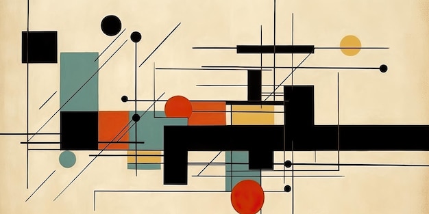 AI Généré AI Generative Matisse bauhaus lignes japonaises motif fond graffiti affiche