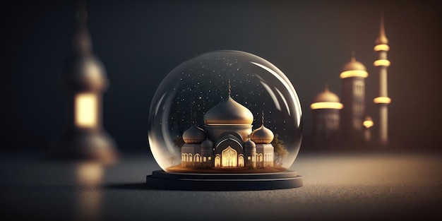 Ai a généré une illustration de la mosquée musulmane