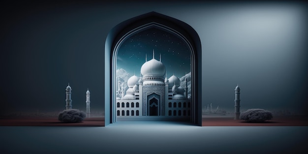 Ai a généré une illustration de la mosquée musulmane