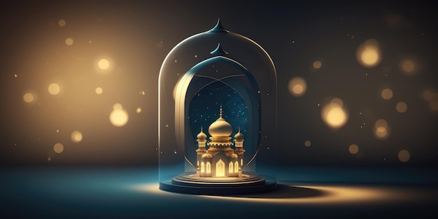 Ai a généré une illustration de la mosquée musulmane