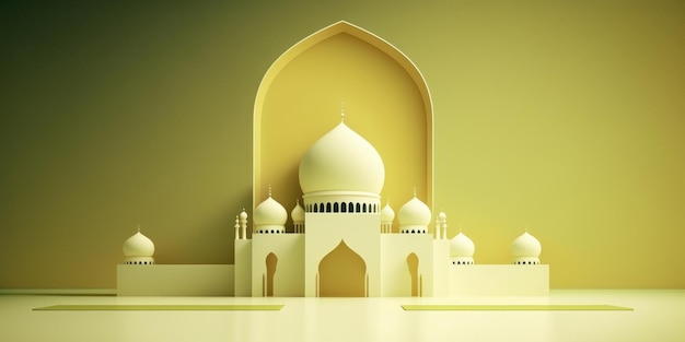 Ai a généré une illustration de la mosquée musulmane