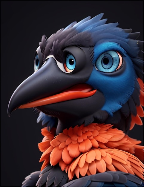 ai généré une image d'oiseau 3D