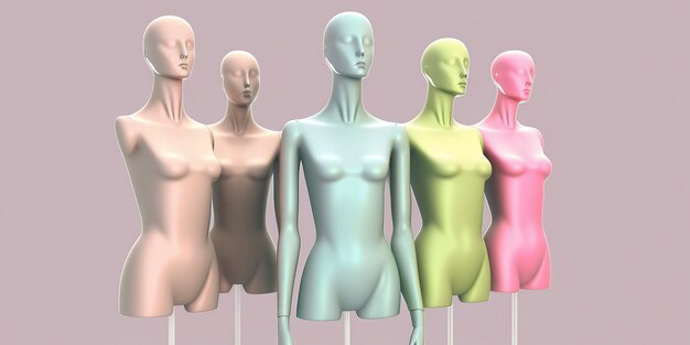 Photo ai a généré un mannequin de couleur pastel illustration d'affilée