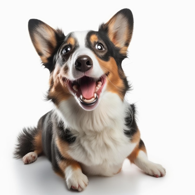 Ai généré portrait de chien mignon heureux excité souriant