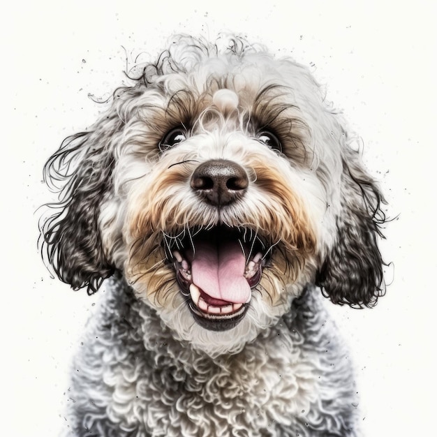 Ai a généré un portrait de race de chien havapoo mignon heureux souriant excité