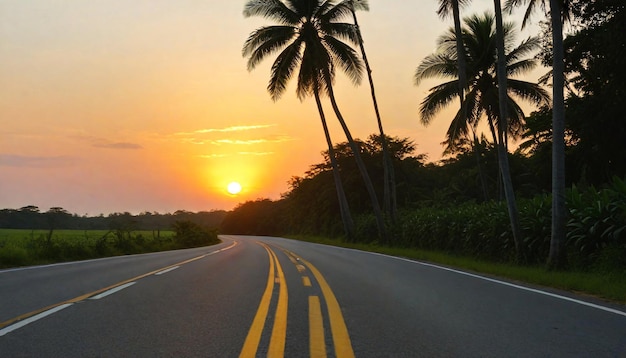 Ai généré Voyage sur la route vide