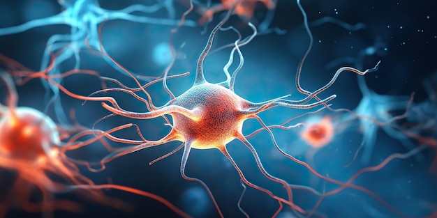 Photo ai générée ai générative les cellules cérébrales l'anatomie de l'esprit humain arrière-plan de la médecine art graphique