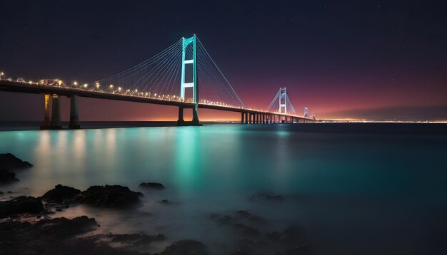 Photo ai générée ai générative sous la mer et pont avec de belles couleurs