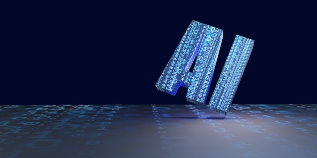 AI intelligence artificielle fond image réseau technologie informatique numérique illustration 3D