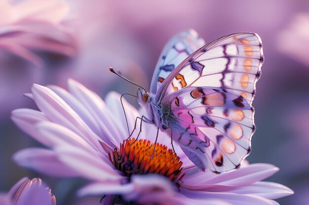 Photo ai de papillon rose généré