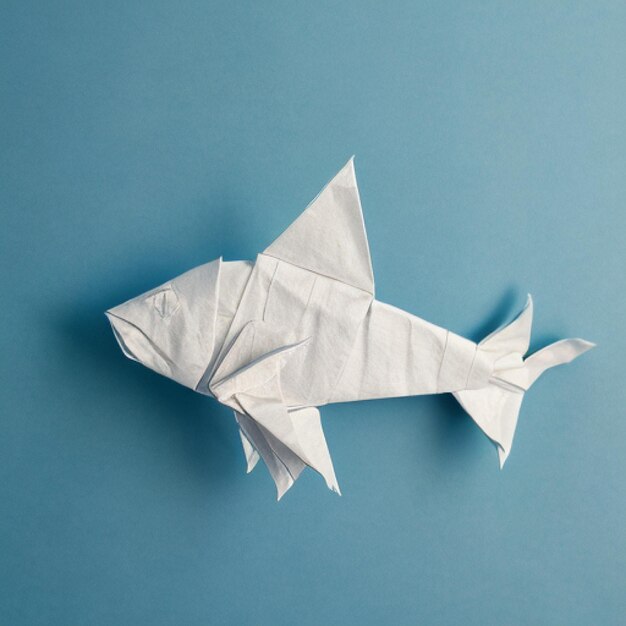 Photo ai recouvert de poisson de style origami