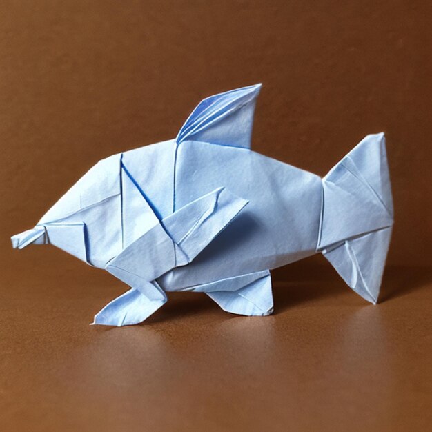 Photo ai recouvert de poisson de style origami