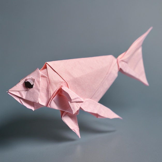 Photo ai recouvert de poisson de style origami