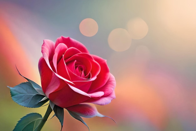 AIArrière-plans roses améliorés dans des roses rouges dynamiques et une splendeur colorée