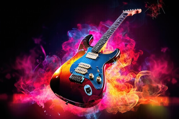 AIGenerated Rock Music libère la guitare électrique sur scène