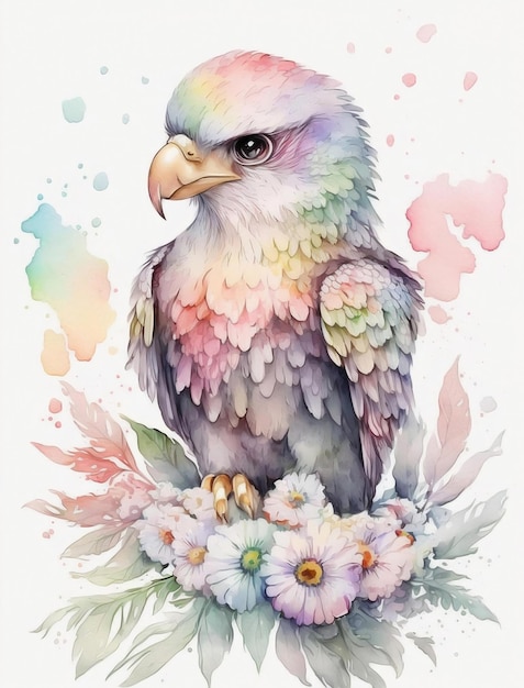 aigle, aquarelle, illustration