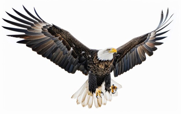 L'aigle chauve sur un fond blanc