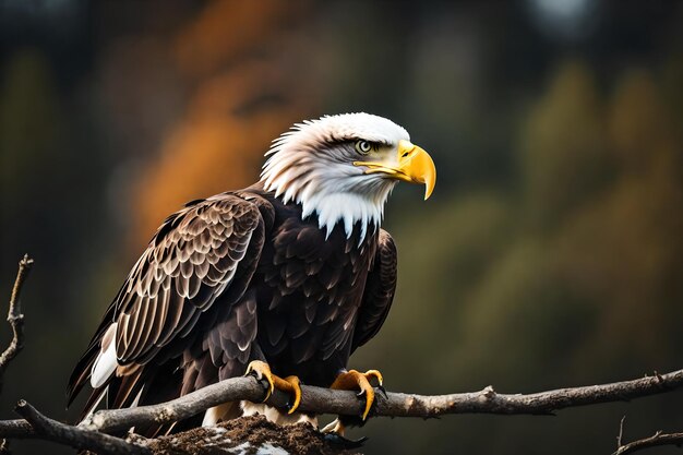 Photo l'aigle chauve regarde vers le bas